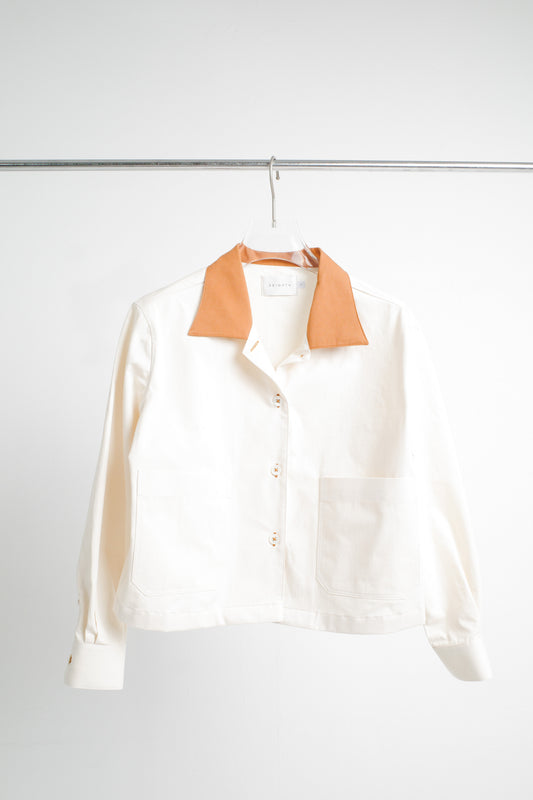 POPPY JACKET IN WHITE & CARAMEL - BEV C multi label store