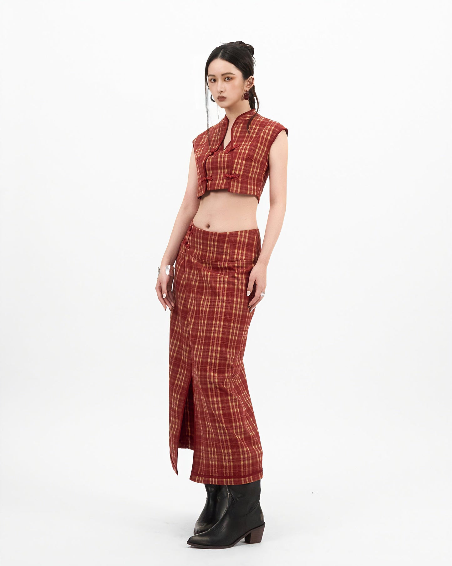 VOL.3_CH.1 Plaid Top - Black - BEV C multi label store