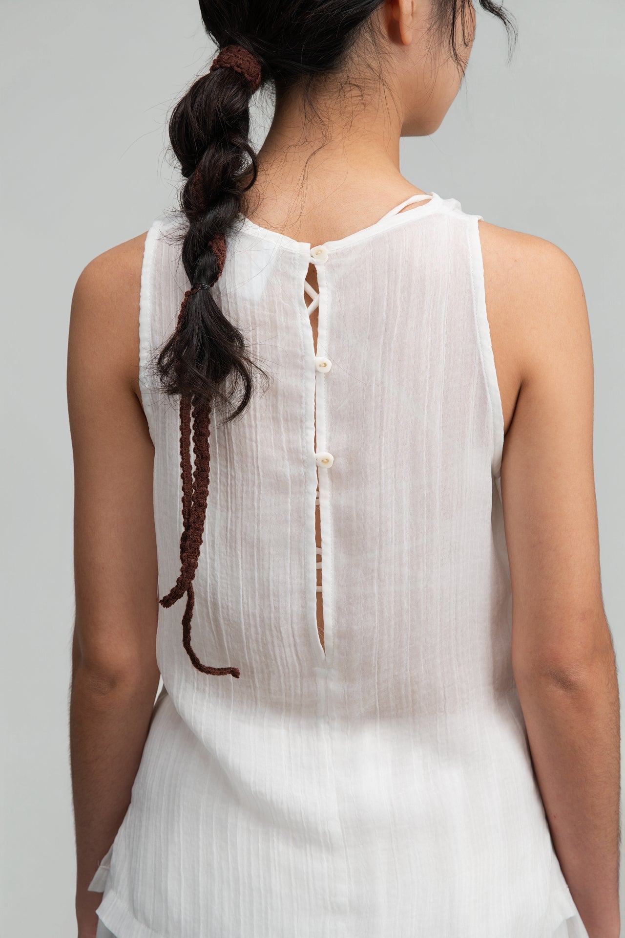 Soft Drape Neck Tank Top (White) - BEV C multi label store