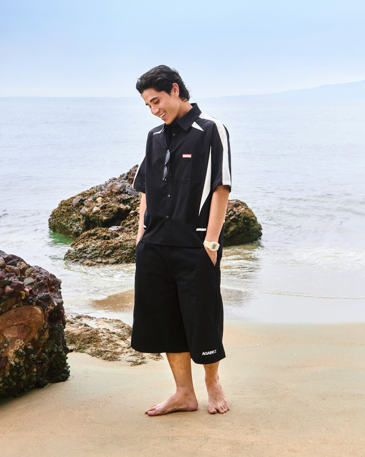 Joga Button Shirt Black