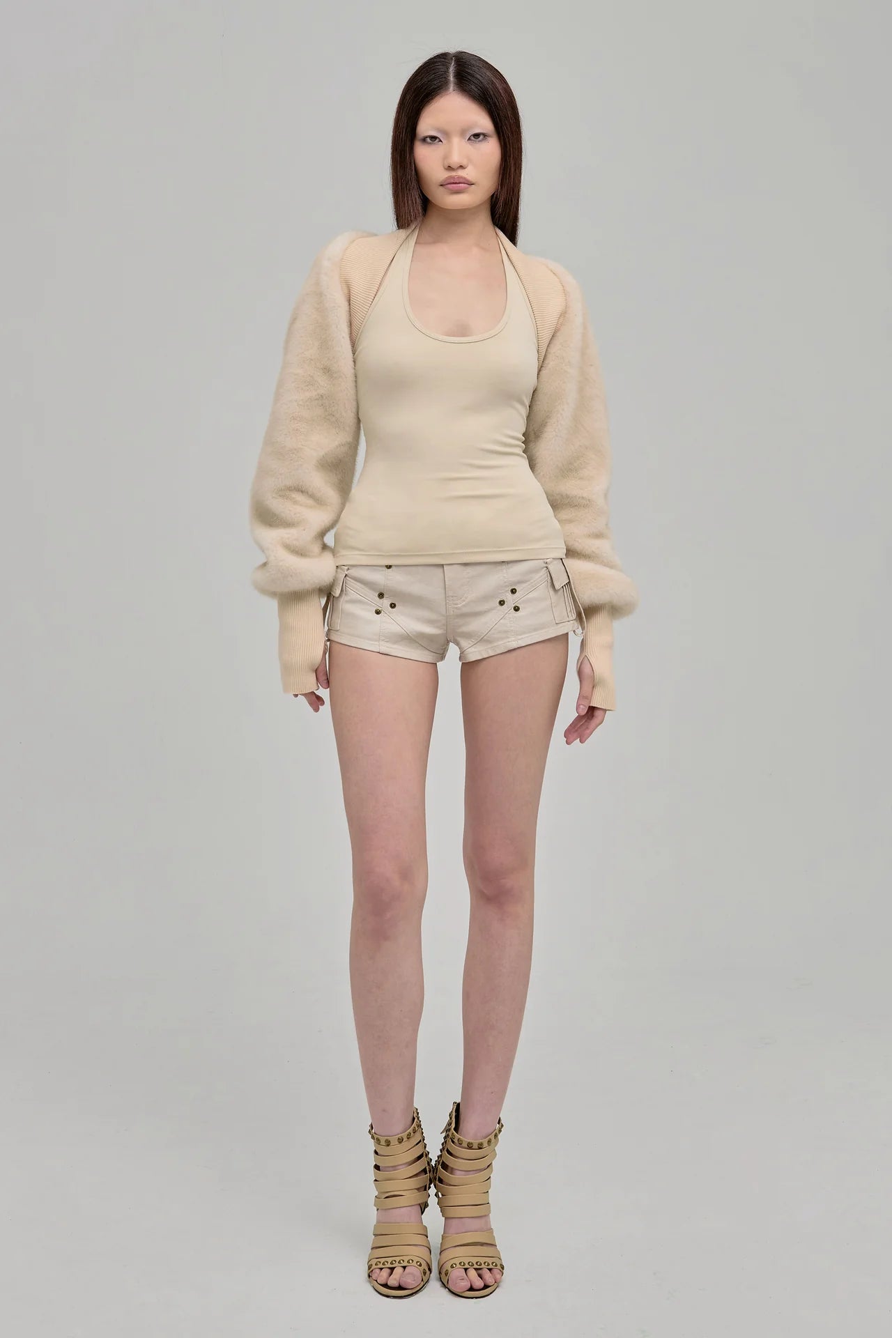UTILITY SHORTS BEIGE - BEV C multi label store