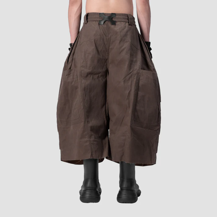 KNEE PLEATED JORTS - BROWN - BEV C multi label store