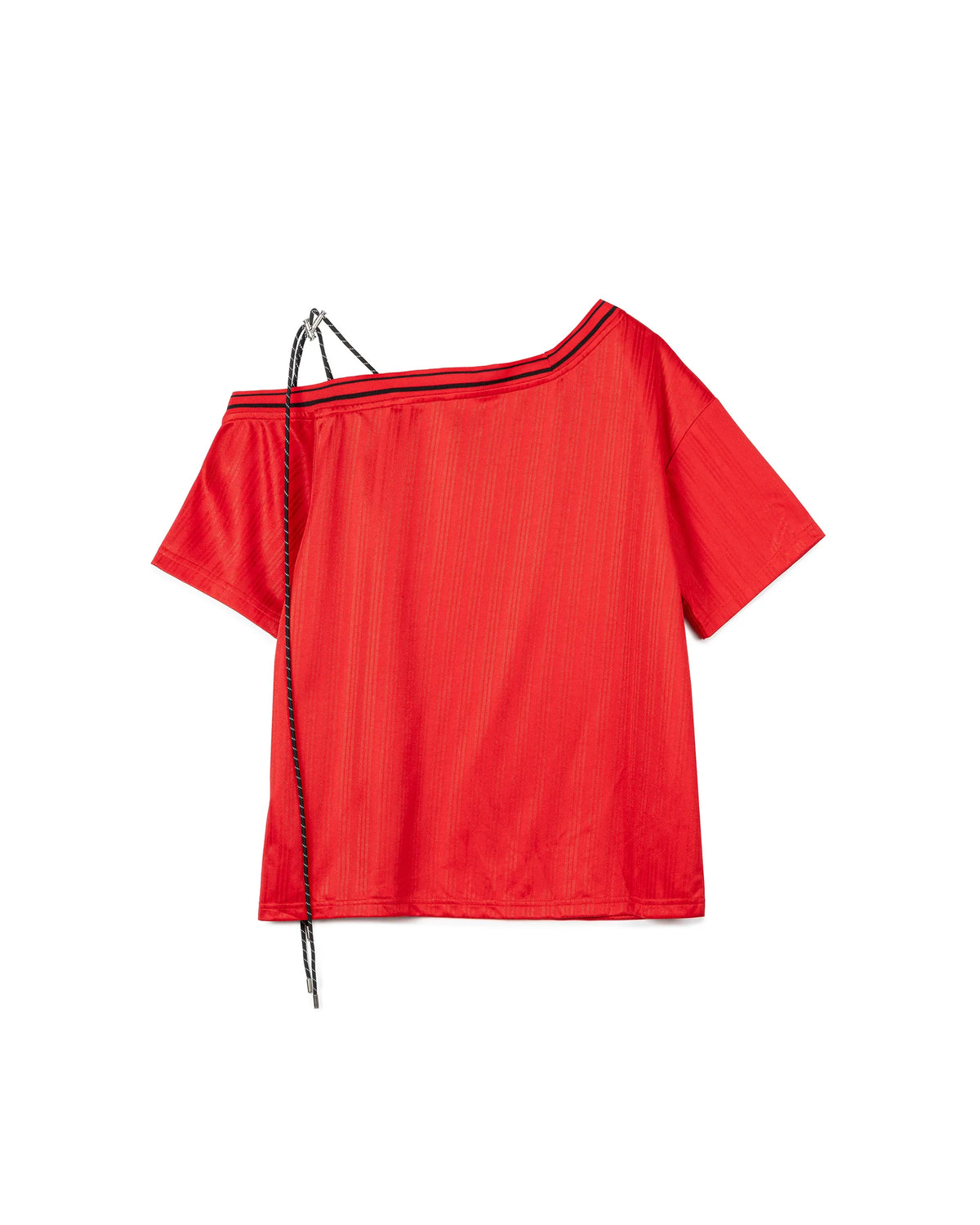 N E O Deconstructed Striped-Trim Technical Top - Red - BEV C multi label store