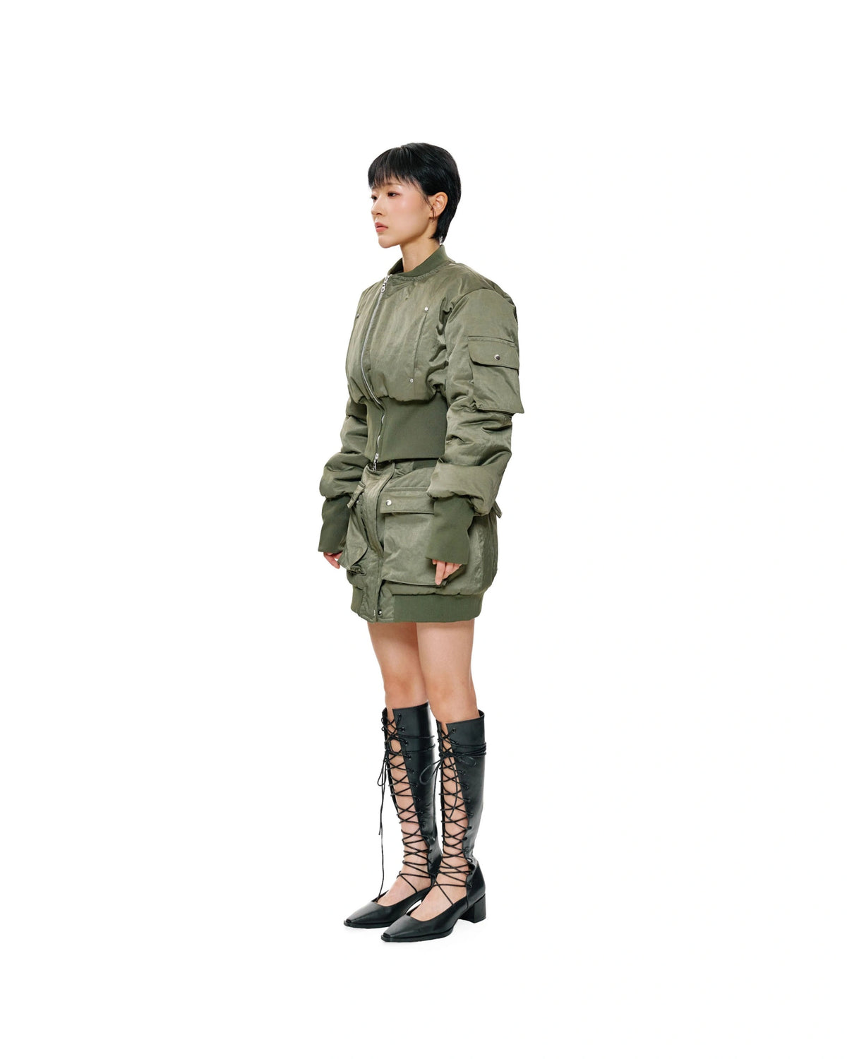 ZERO GRAVITY BOMBER MINI SKIRT - BEV C multi label store
