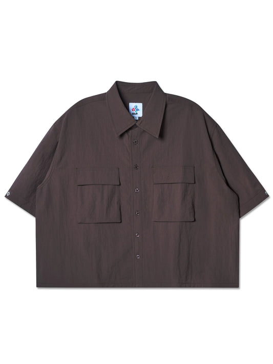 ABP. BIG BRO S/S SHIRT NYLON DARK BROWN - BEV C multi label store