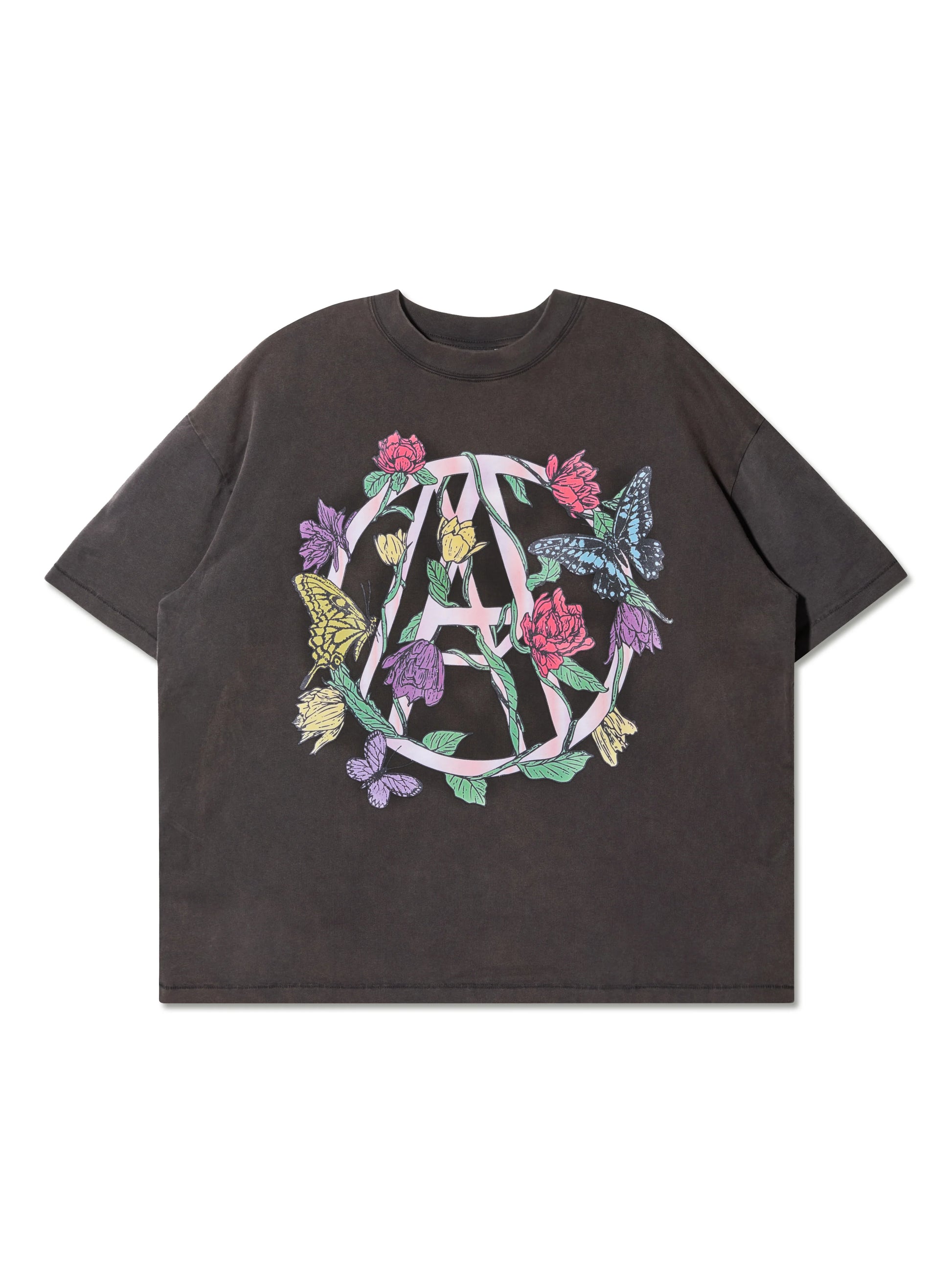 WASHED BUTTERFLY BOXY TEE BLACK - BEV C multi label store