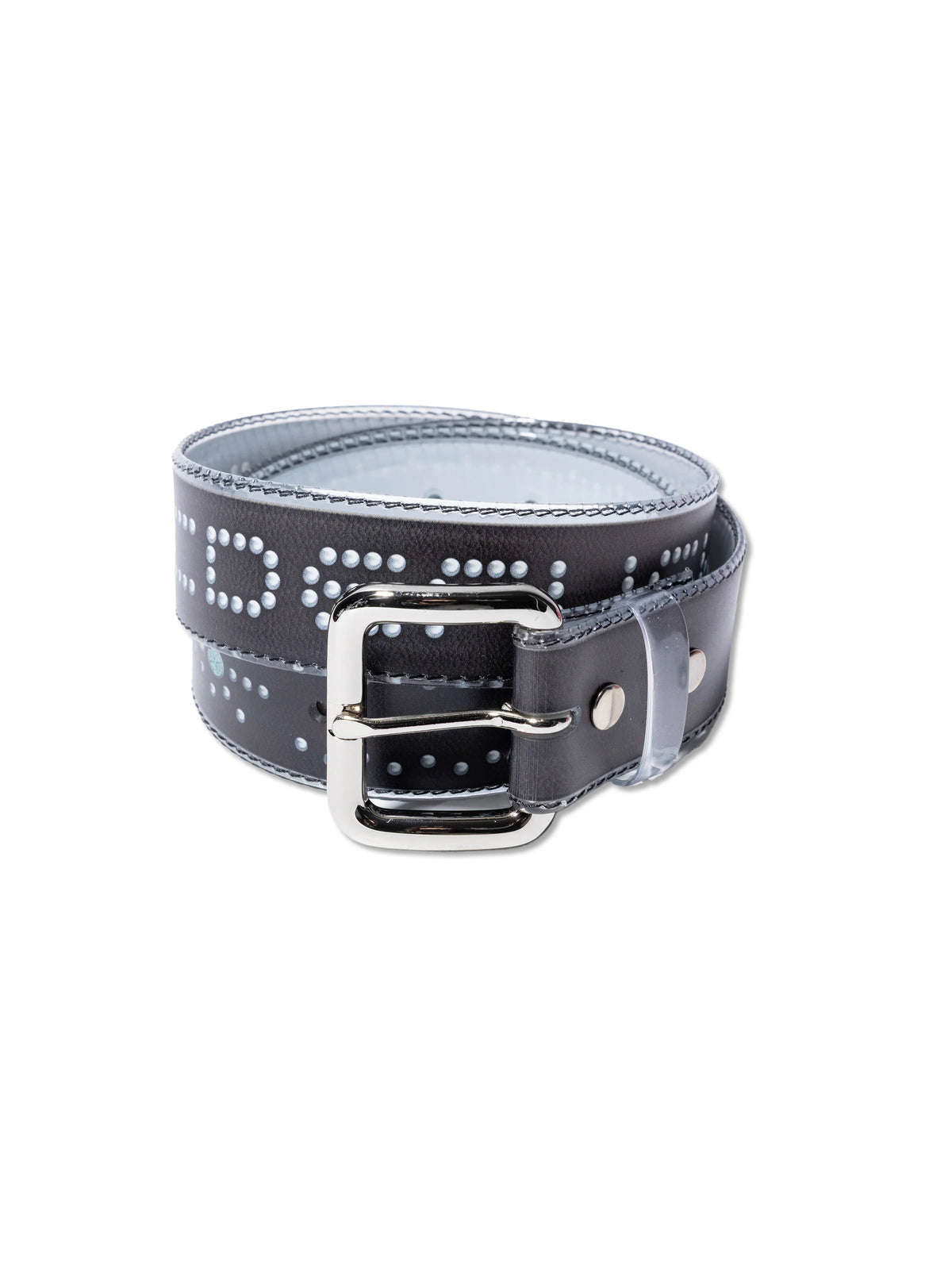 ABC STUDDED CLEAR BELT BLACK