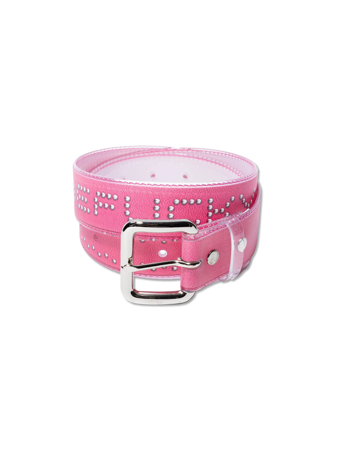 ABC STUDDED CLEAR BELT PINK