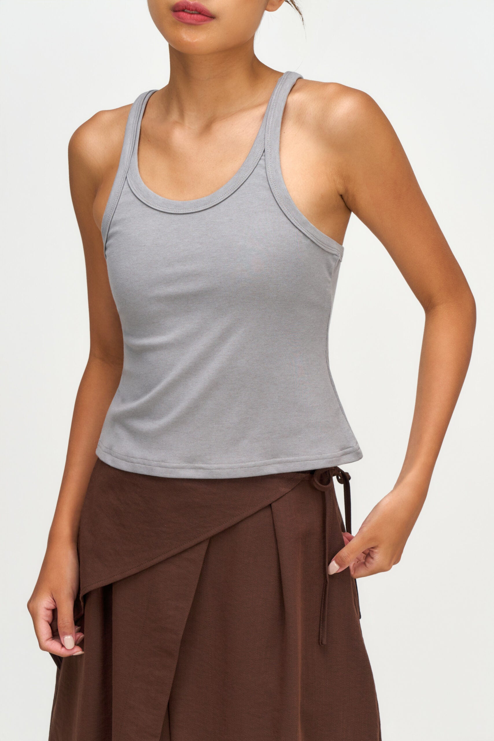 Drift Knit Y-Back Tank Top (Blue Grey) - BEV C multi label store