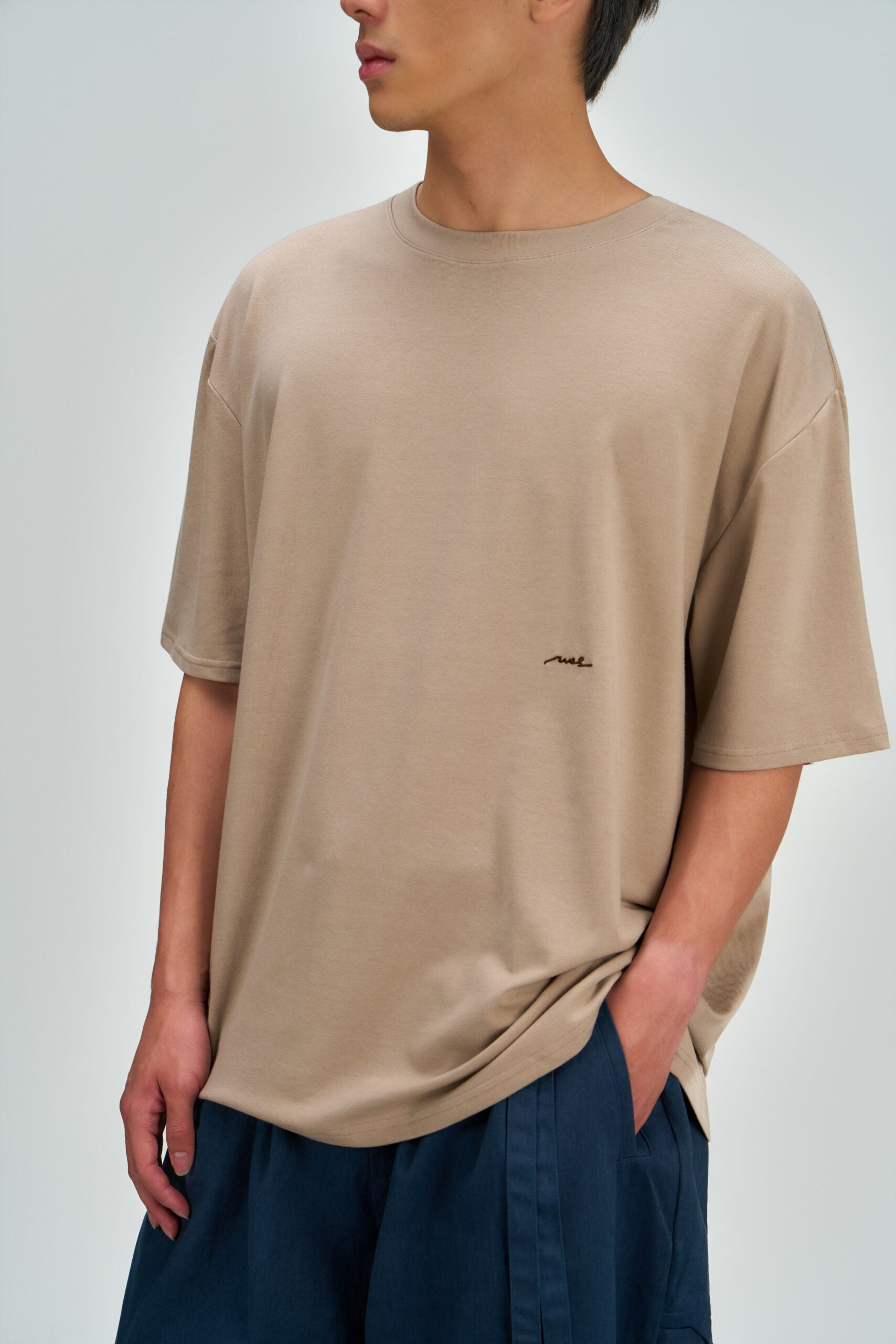 Gender Neutral Drift Knit Straight Long Tee (Beige) - BEV C multi label store