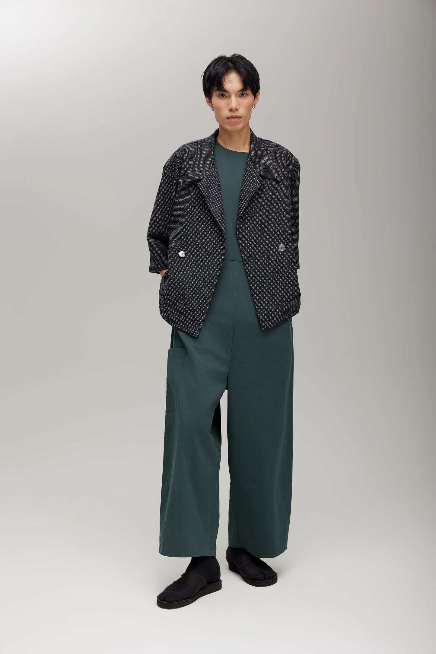 TRENCH JUMPSUIT IN FOREST GREEN