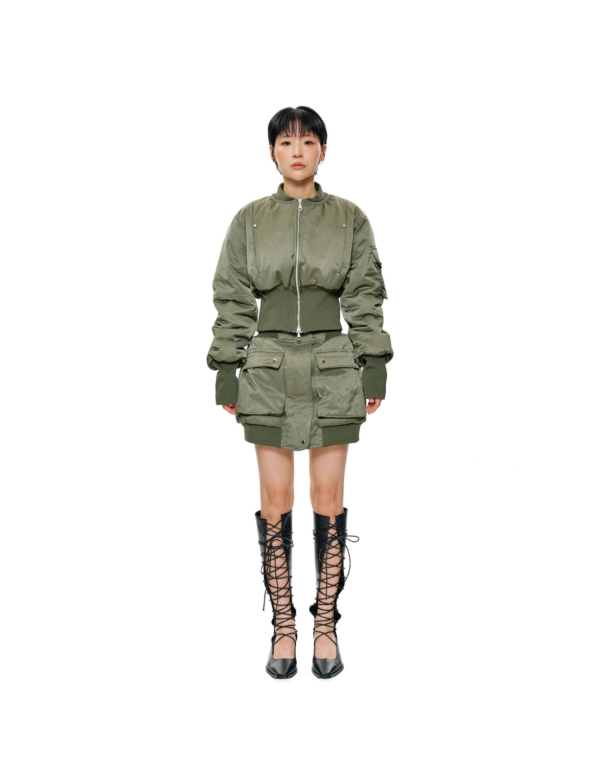 ZERO GRAVITY BOMBER MINI SKIRT - BEV C multi label store