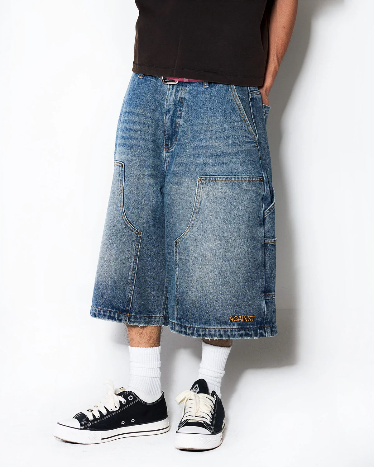 D. KNEE MONEY SHORTS DENIM BLUE