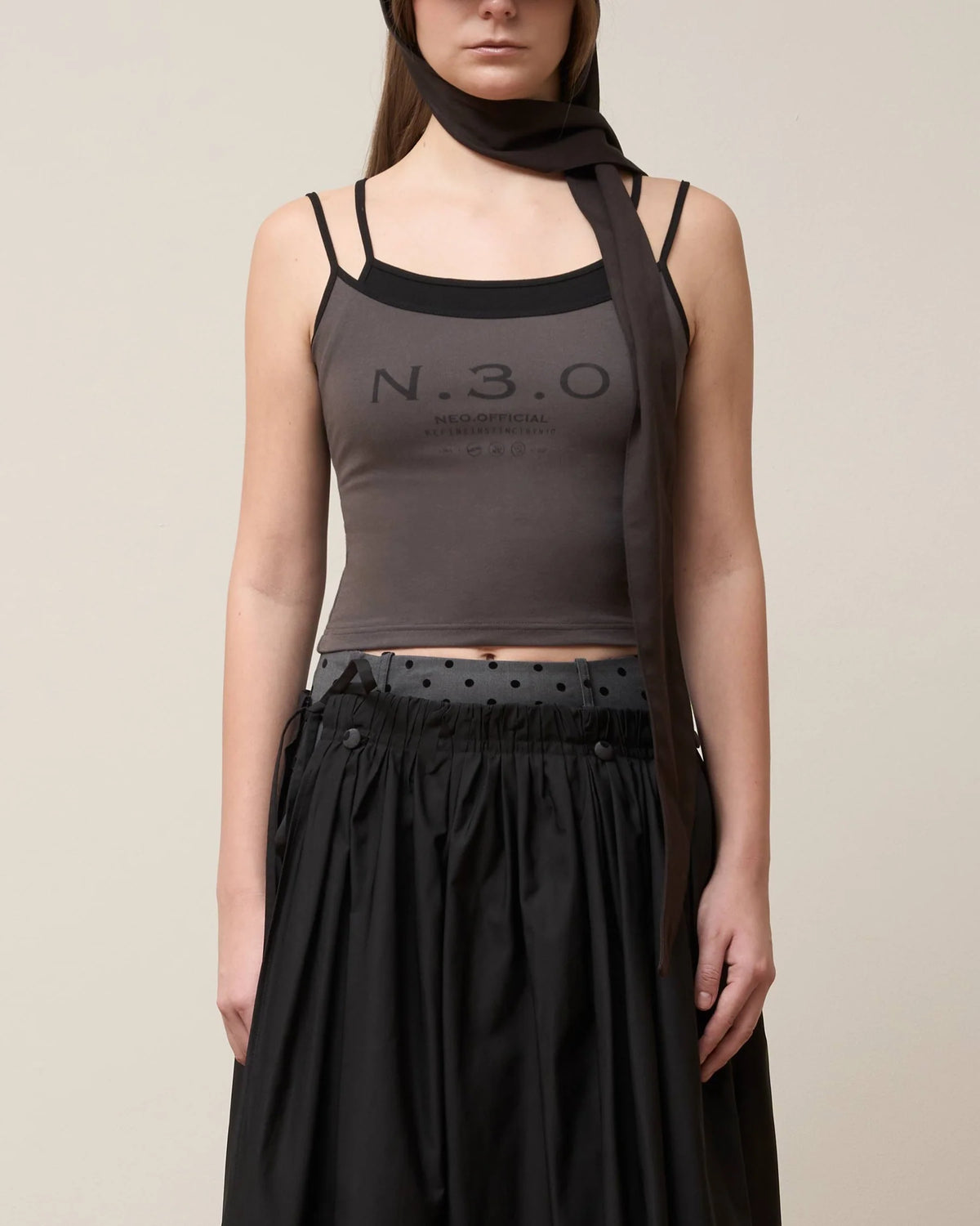Vol.3 Ch.2 Flowing Double Layered Polka Midi Skirt - BEV C multi label store