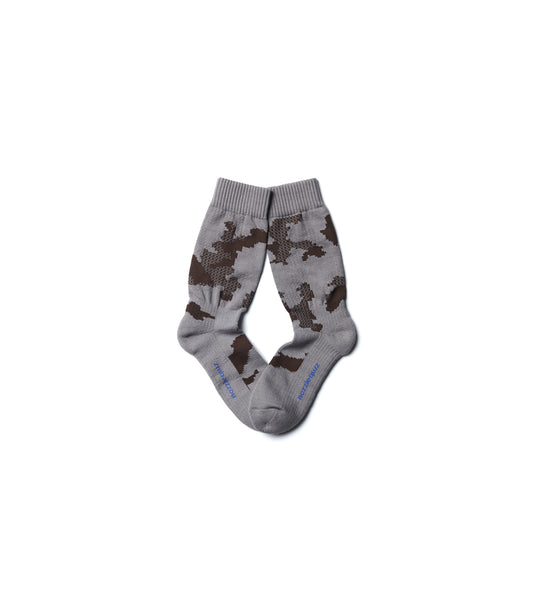 Digit No. Jacquard casual socks - Land Brown - BEV C multi label store