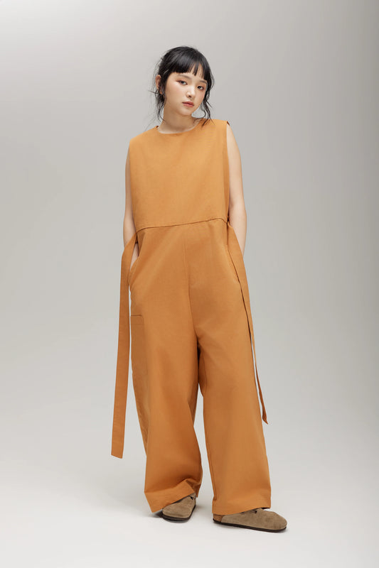 TRENCH JUMPSUIT IN CARAMEL