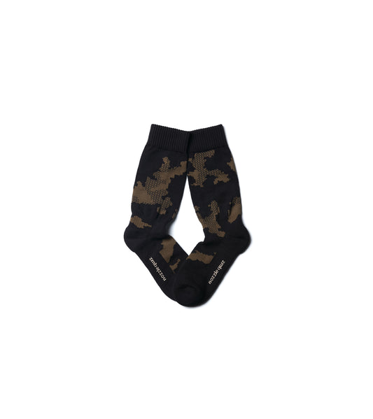 Digit No. Jacquard casual socks - Land Black - BEV C multi label store
