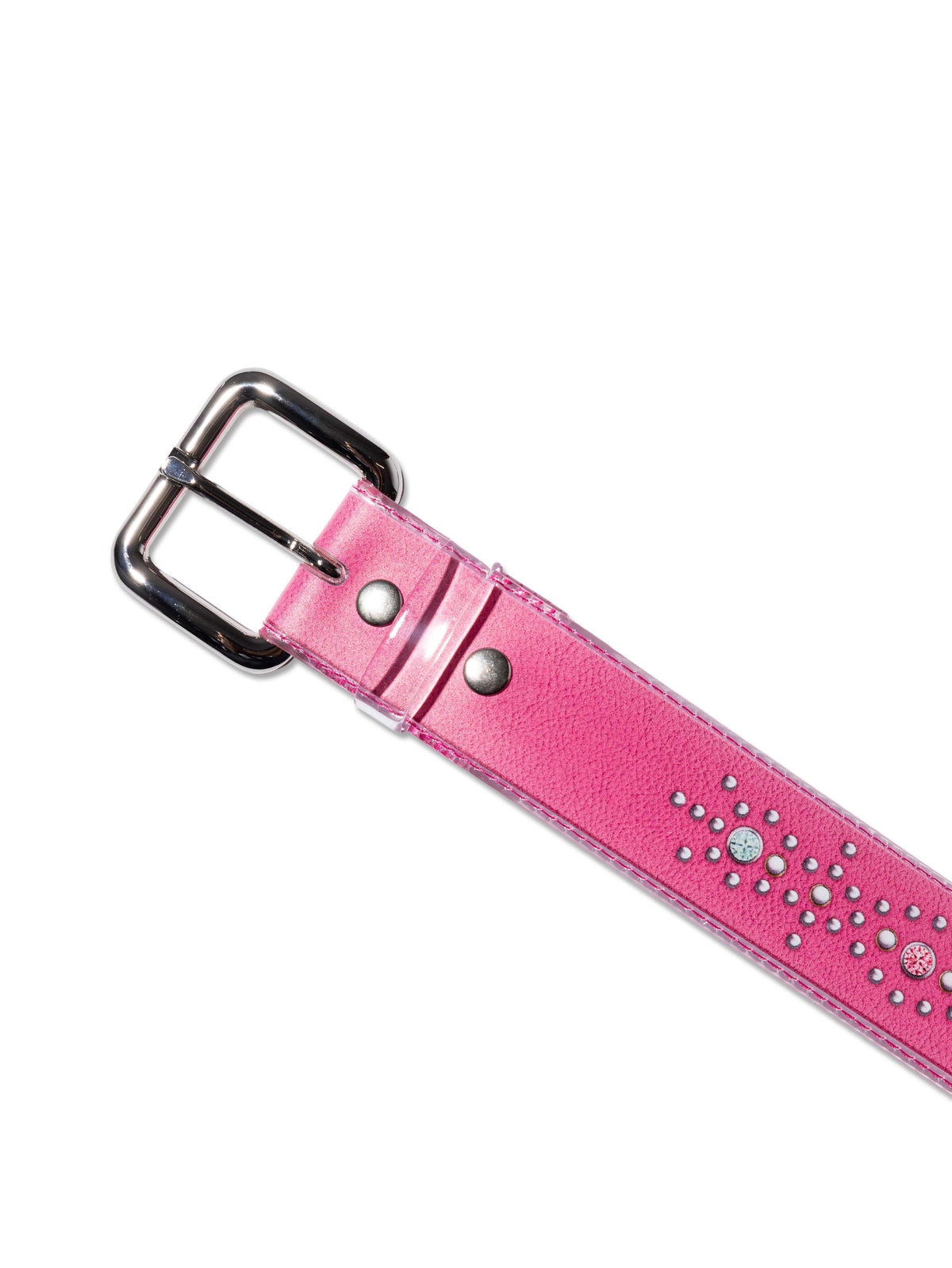 ABC STUDDED CLEAR BELT PINK