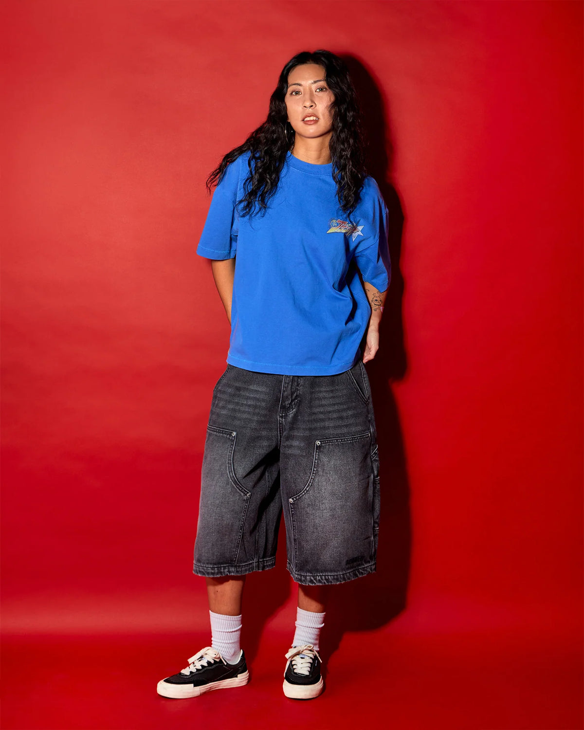 D. KNEE MONEY SHORTS DENIM BLACK