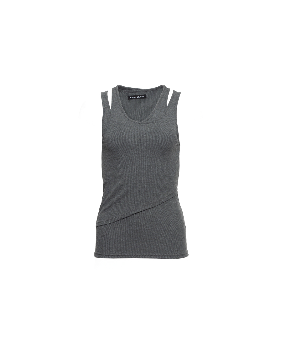 SYNC DUAL TANK TOP DARK GREY - BEV C multi label store