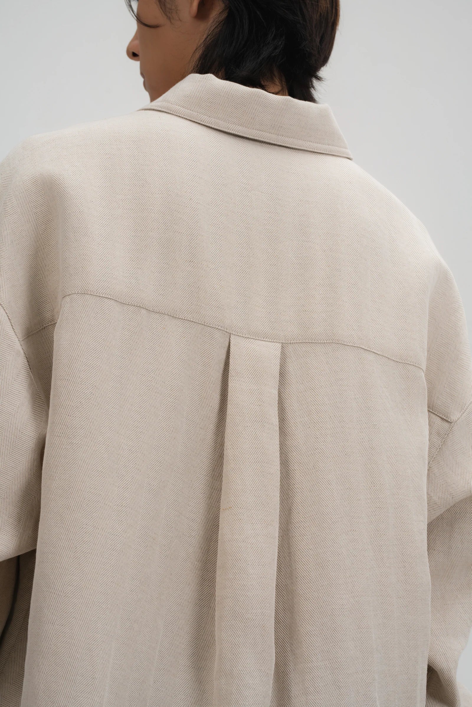 Gender Neutral Oversized Arm Long Sleeve Blouse (Linen Beige) - BEV C multi label store