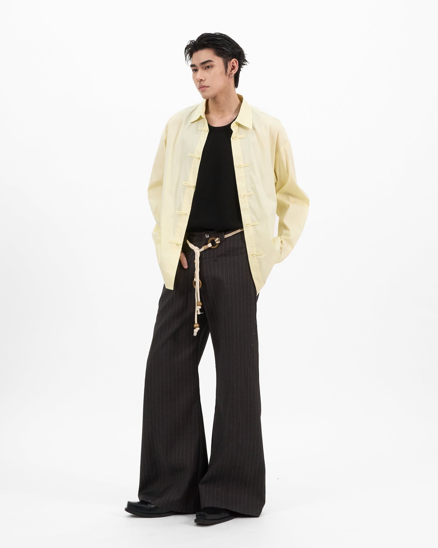 VOL.3_CH.1 Mandarin Long Sleeve Shirt - Yellow - BEV C multi label store