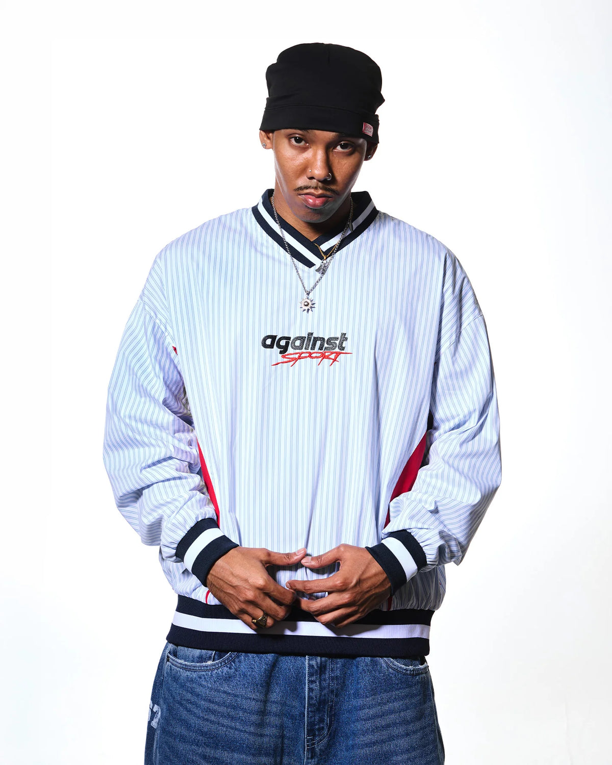 SPORT STRIPE TOP WHITE