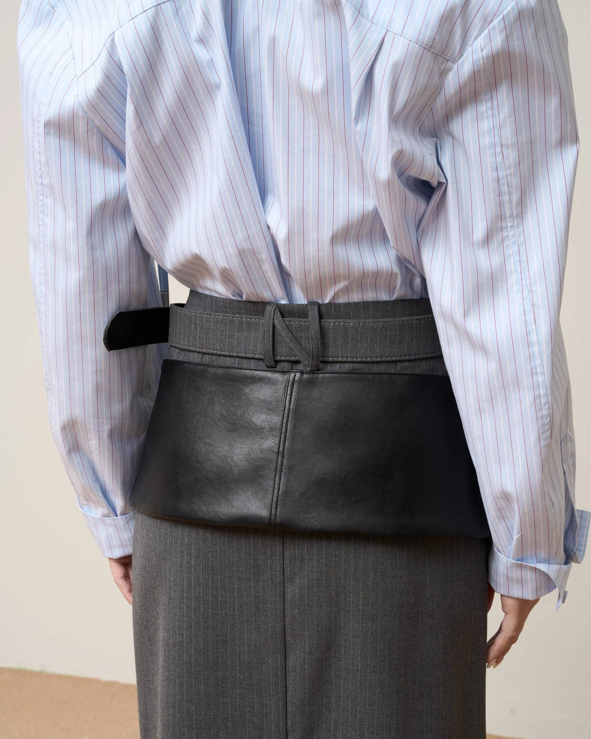 Vol.3 Ch.2 Tailored Pencil Skirt with Waist Belt - Grey - BEV C multi label store