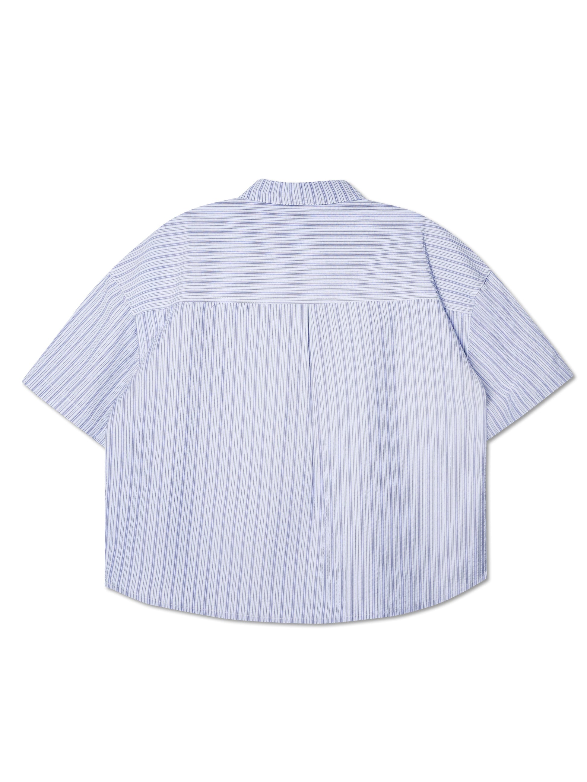 SEERSUCKER STRIPE CHAPO SHIRT BLUE - BEV C multi label store