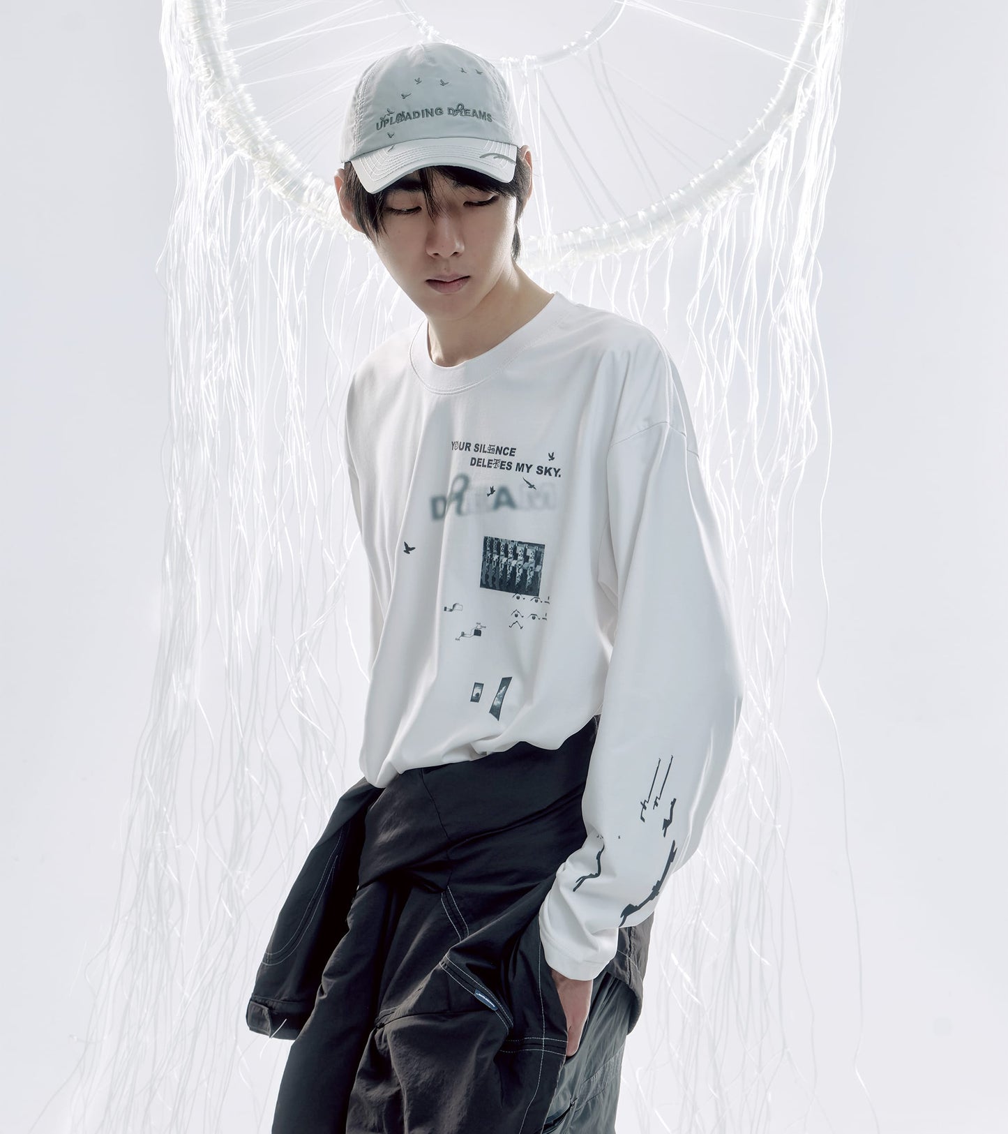 White - Lucid Flock Cap - BEV C multi label store