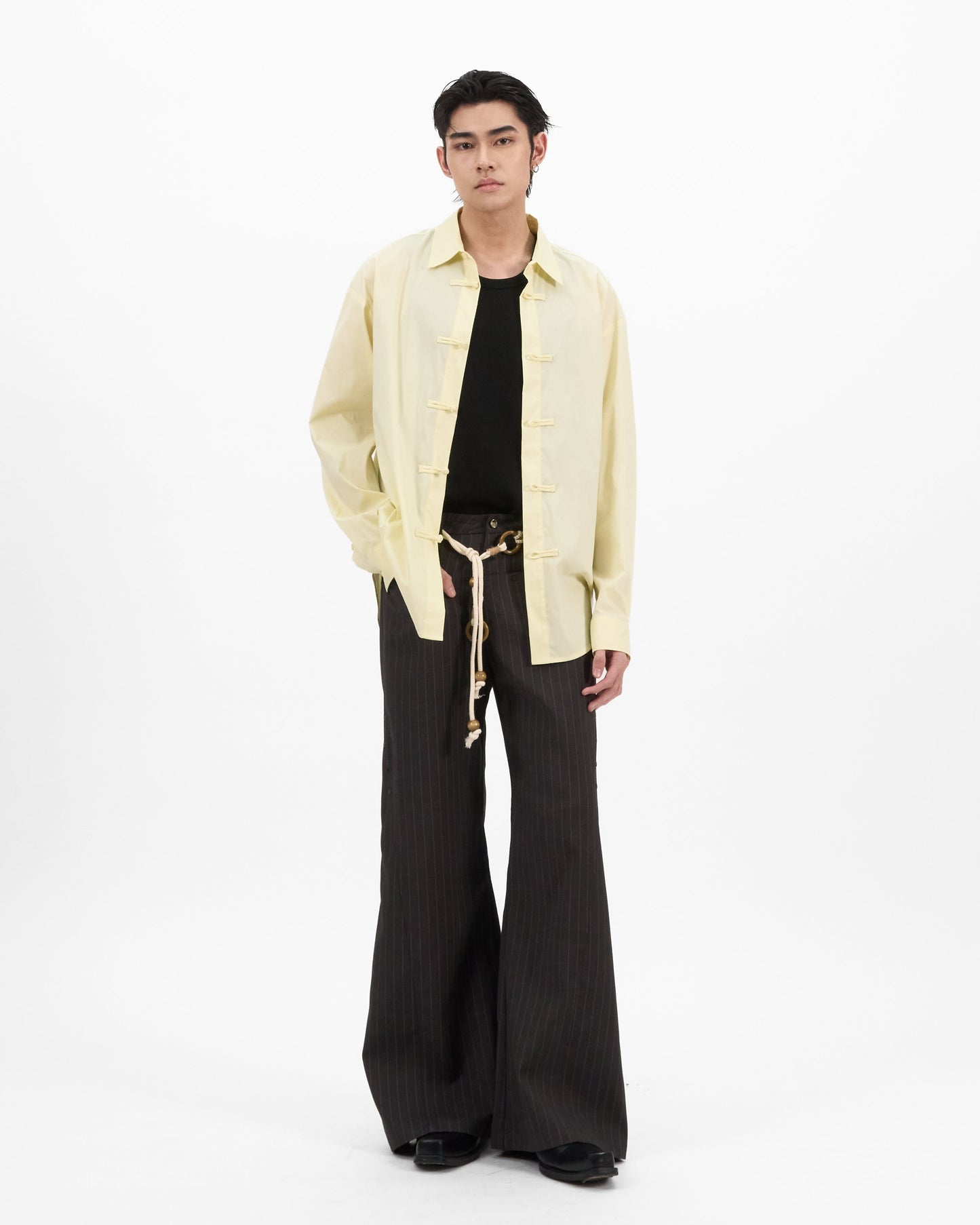 VOL.3_CH.1 Mandarin Long Sleeve Shirt - Yellow - BEV C multi label store