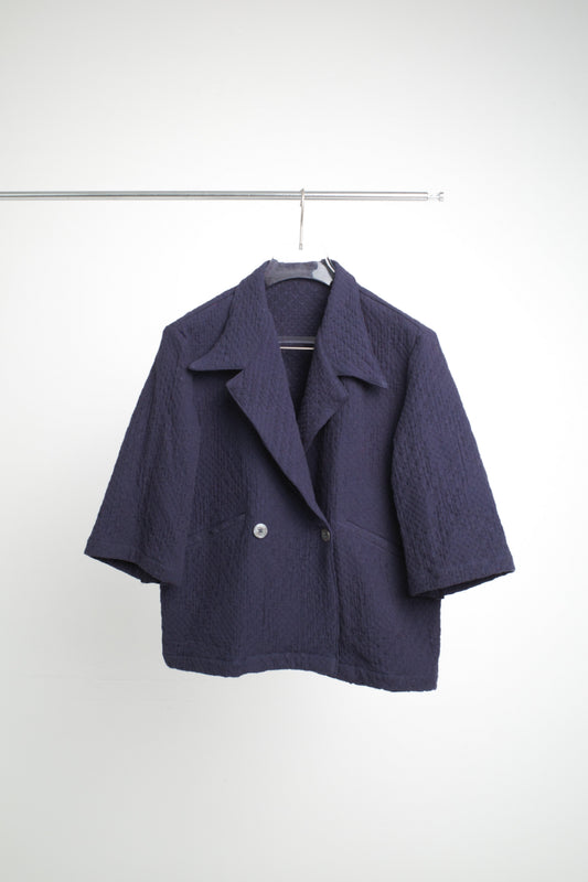 ARCHIVALS KIMONO TRENCH JACKET IN MIZU NAVY QUILT - BEV C multi label store