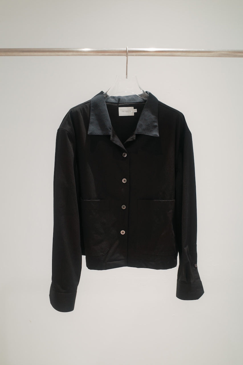POPPY JACKET IN BLACK SASHIKO ON BLACK - BEV C multi label store