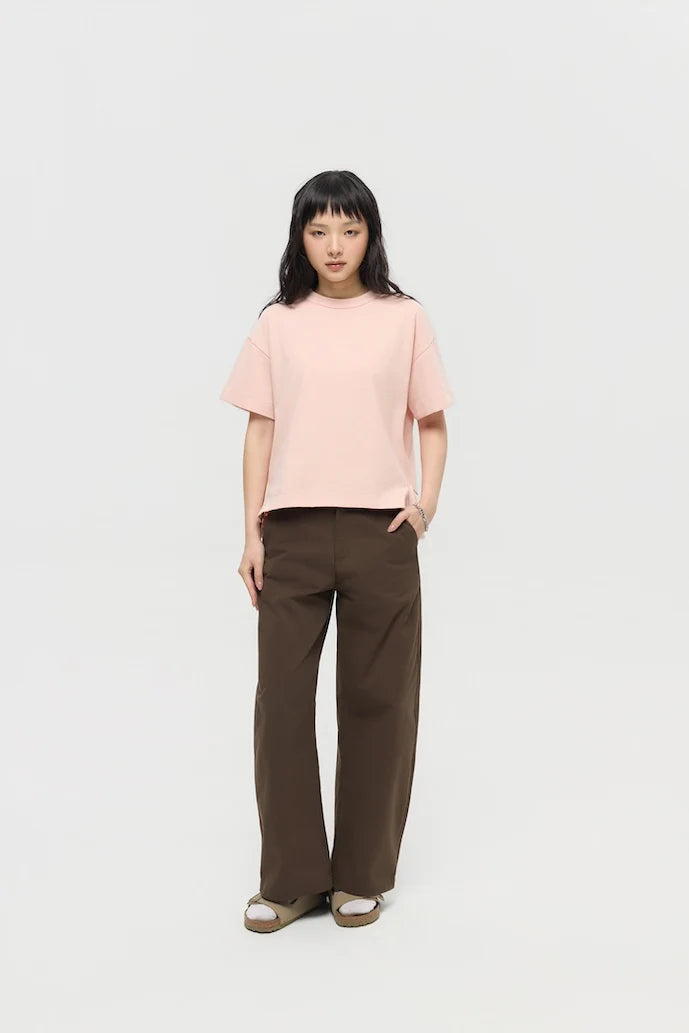 SOKKO ZIP TEE IN BLUSH PINK