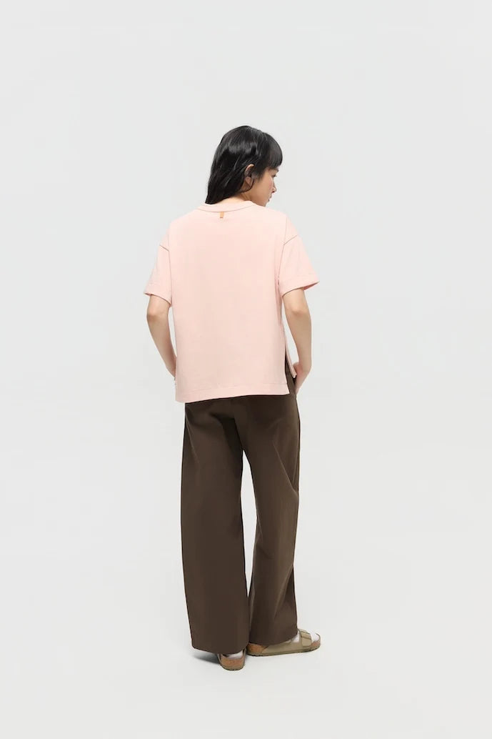 SOKKO ZIP TEE IN BLUSH PINK