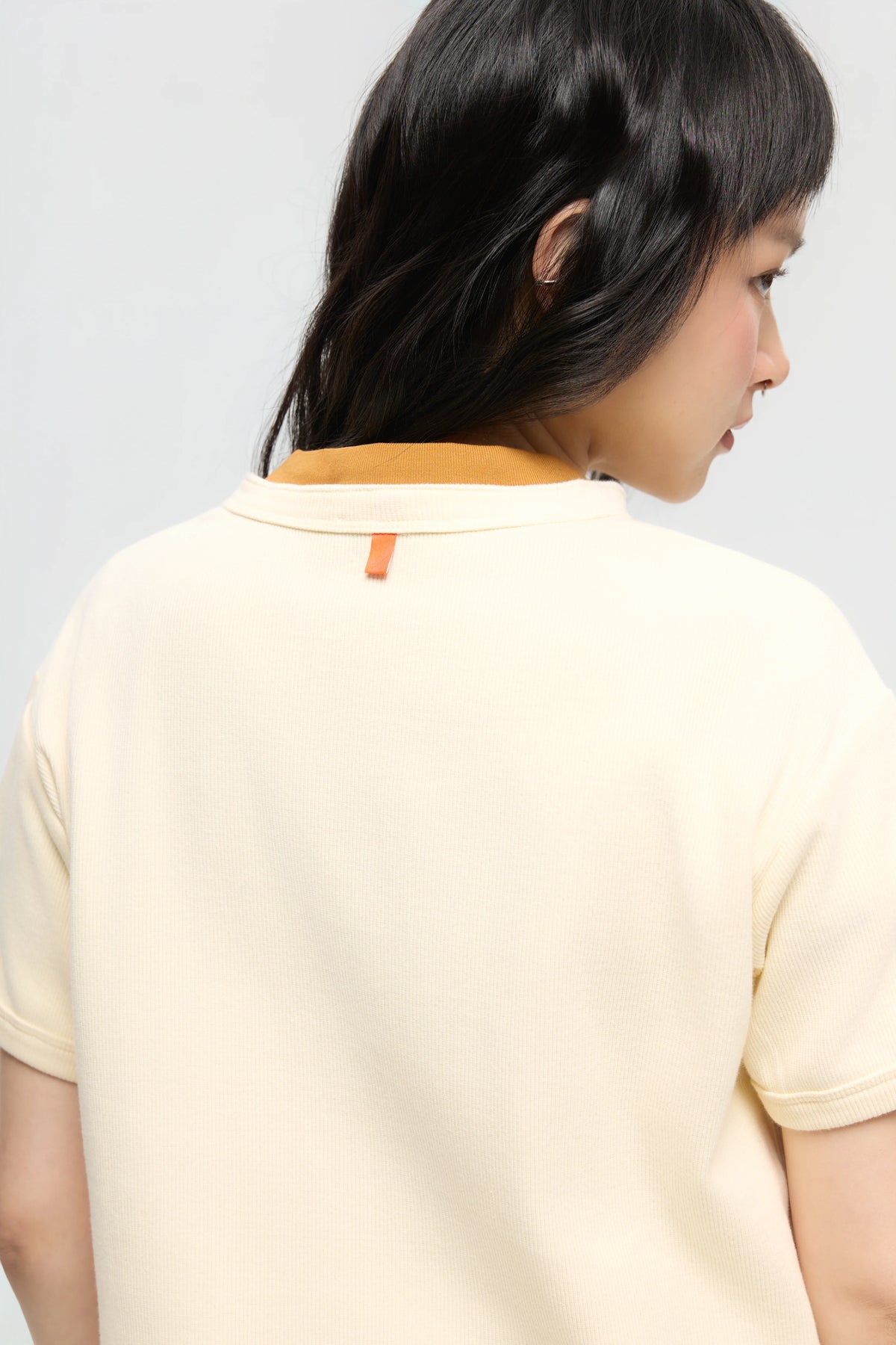 MILITARY HENLEY TEE IN CREAM
