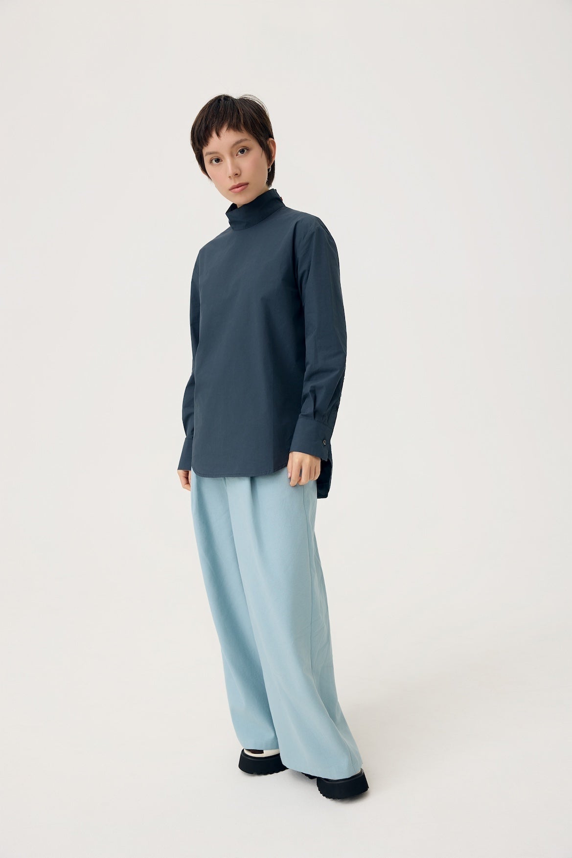OKI SCARF TOP IN DARK NAVY - BEV C multi label store