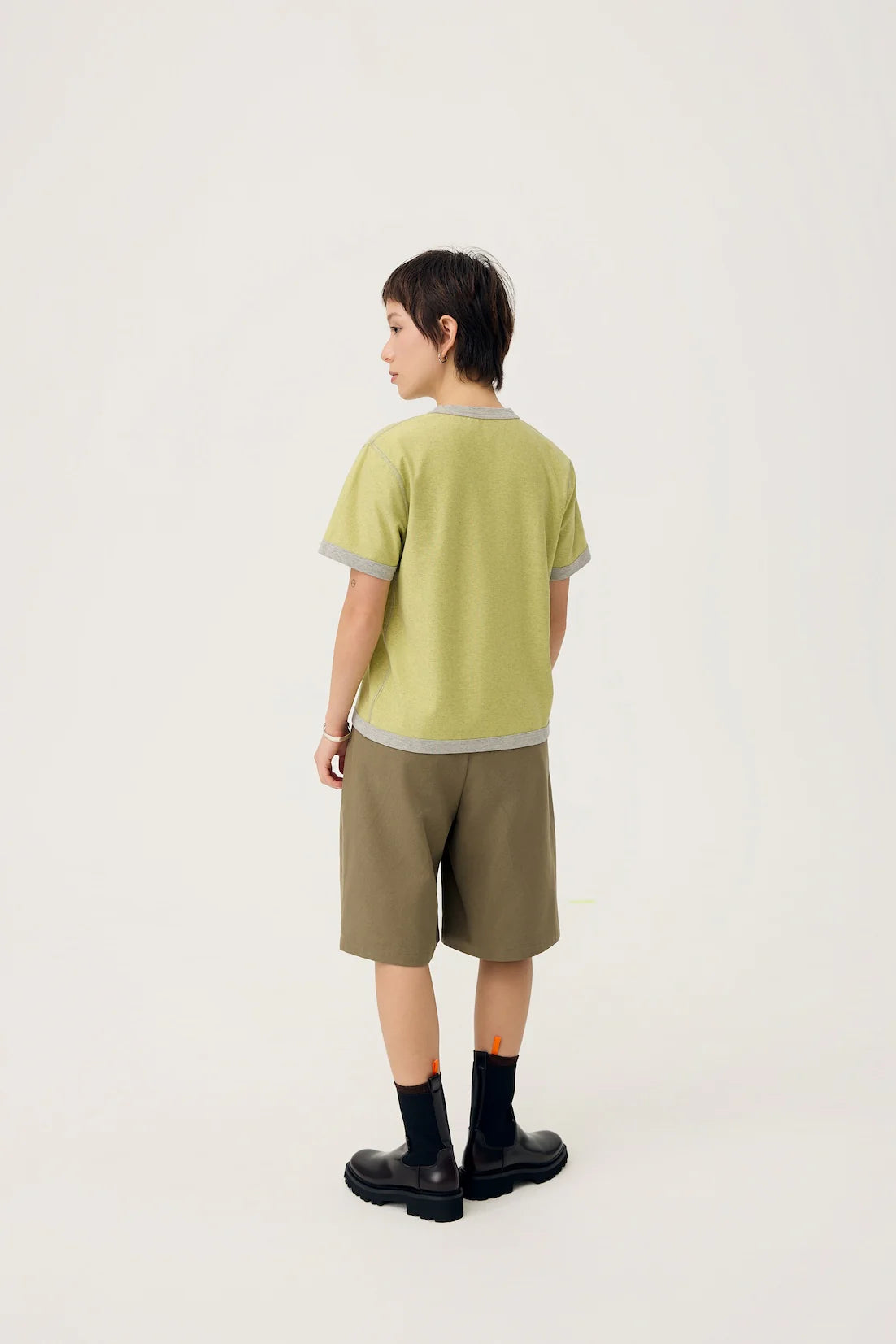 EVERYDAY REVERSIBLE TEE IN ZINC GREY & LEMON FIZZ