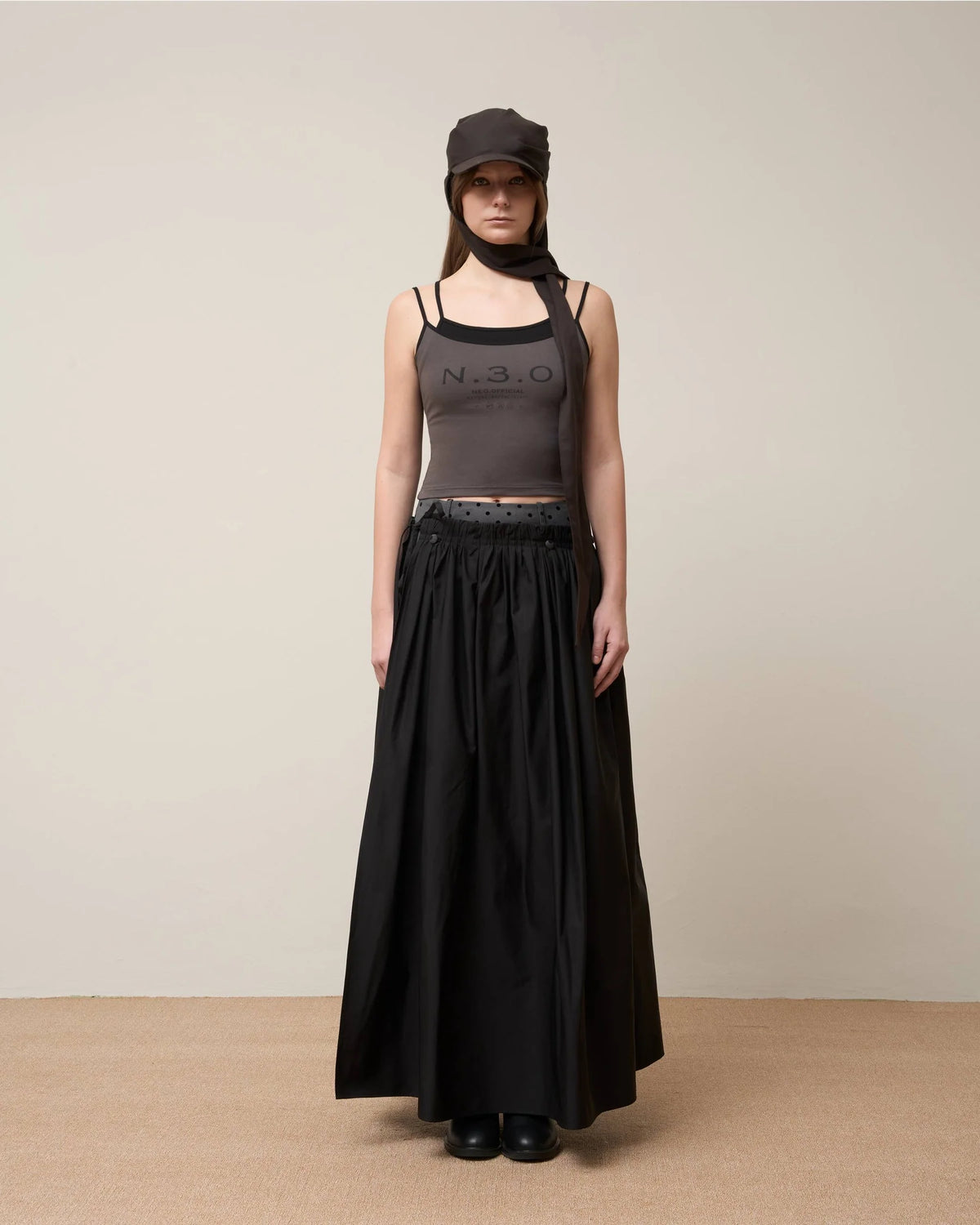 Vol.3 Ch.2 Flowing Double Layered Polka Midi Skirt - BEV C multi label store
