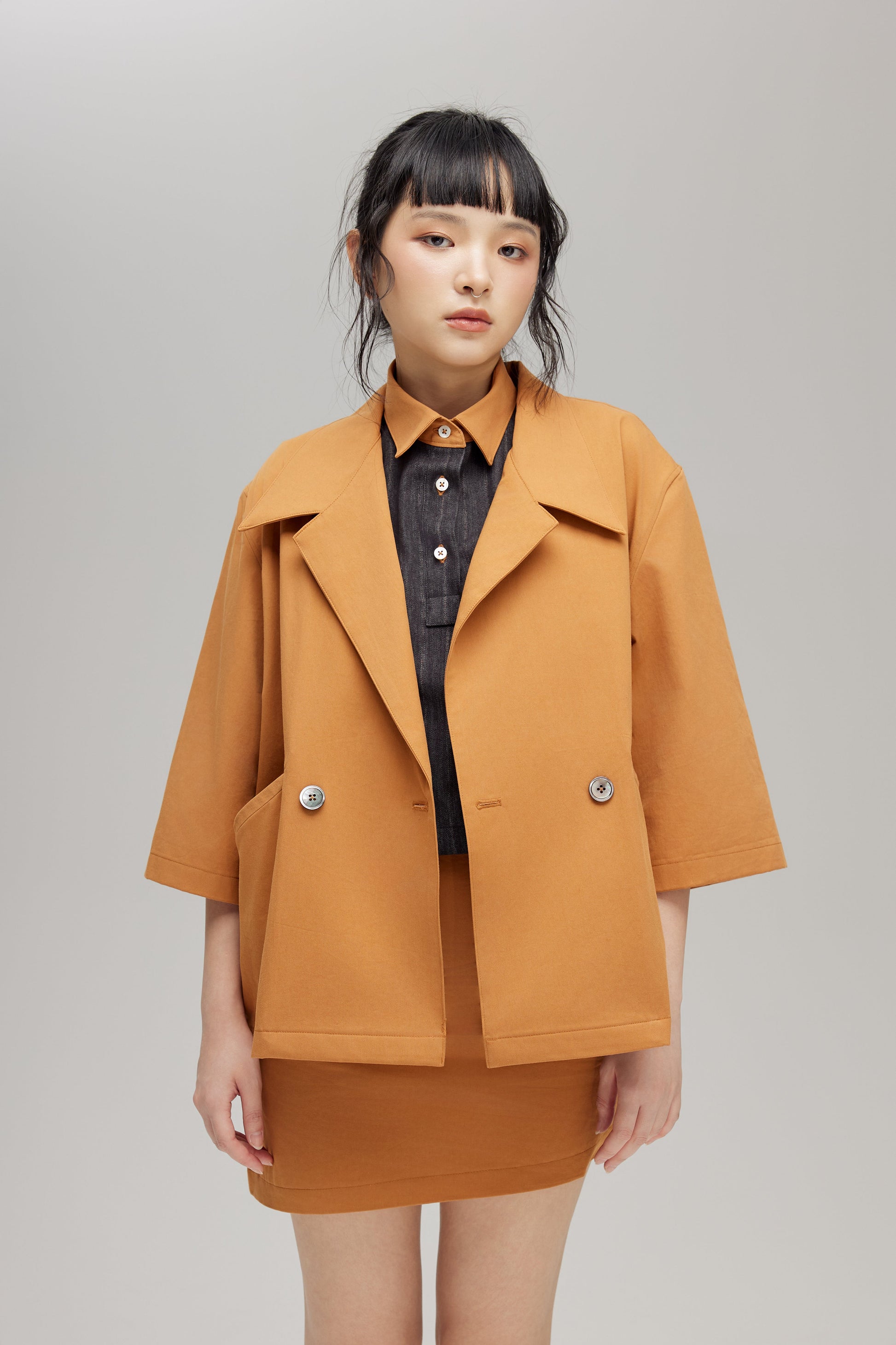 KIMONO TRENCH JACKET IN CARAMEL - BEV C multi label store