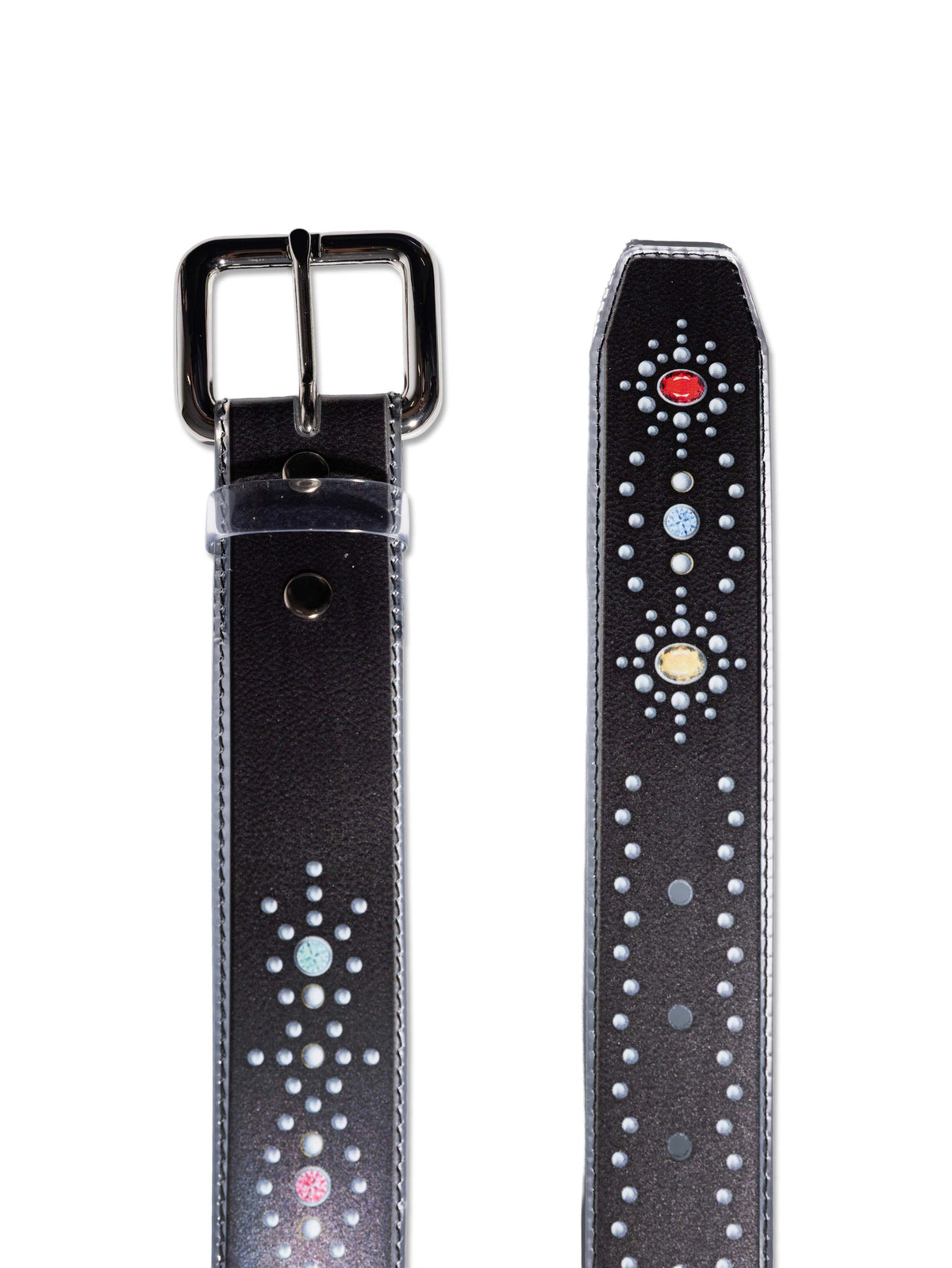 ABC STUDDED CLEAR BELT BLACK