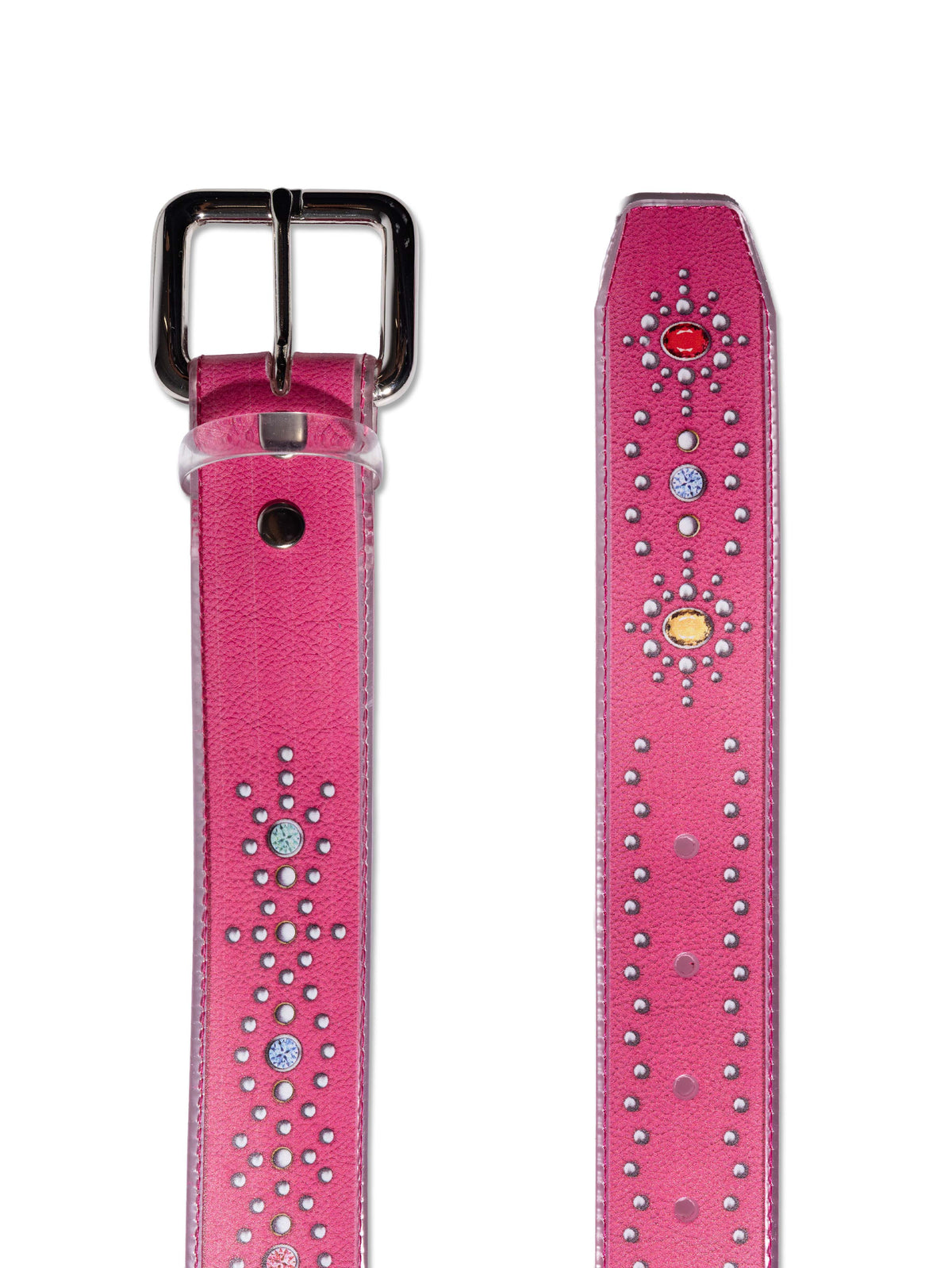 ABC STUDDED CLEAR BELT PINK