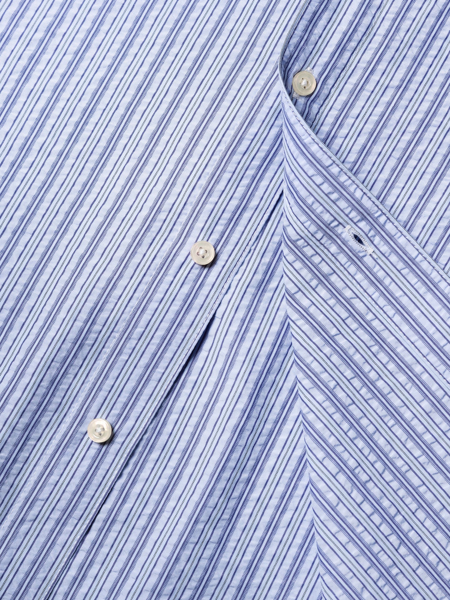 SEERSUCKER STRIPE CHAPO SHIRT BLUE - BEV C multi label store