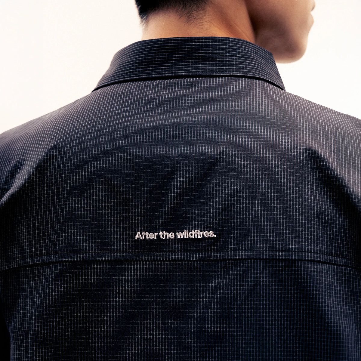 Seersucker Shirt Jacket / Nylon - Black