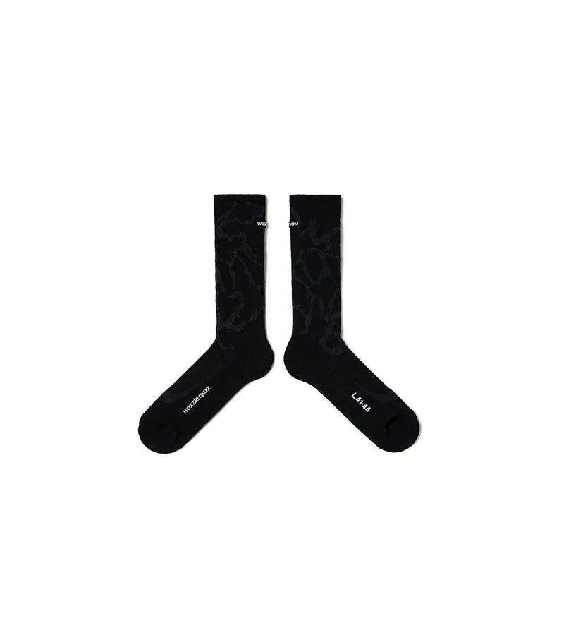 Black - WISDOM® x nozzle quiz® Graphic Socks - BEV C multi label store