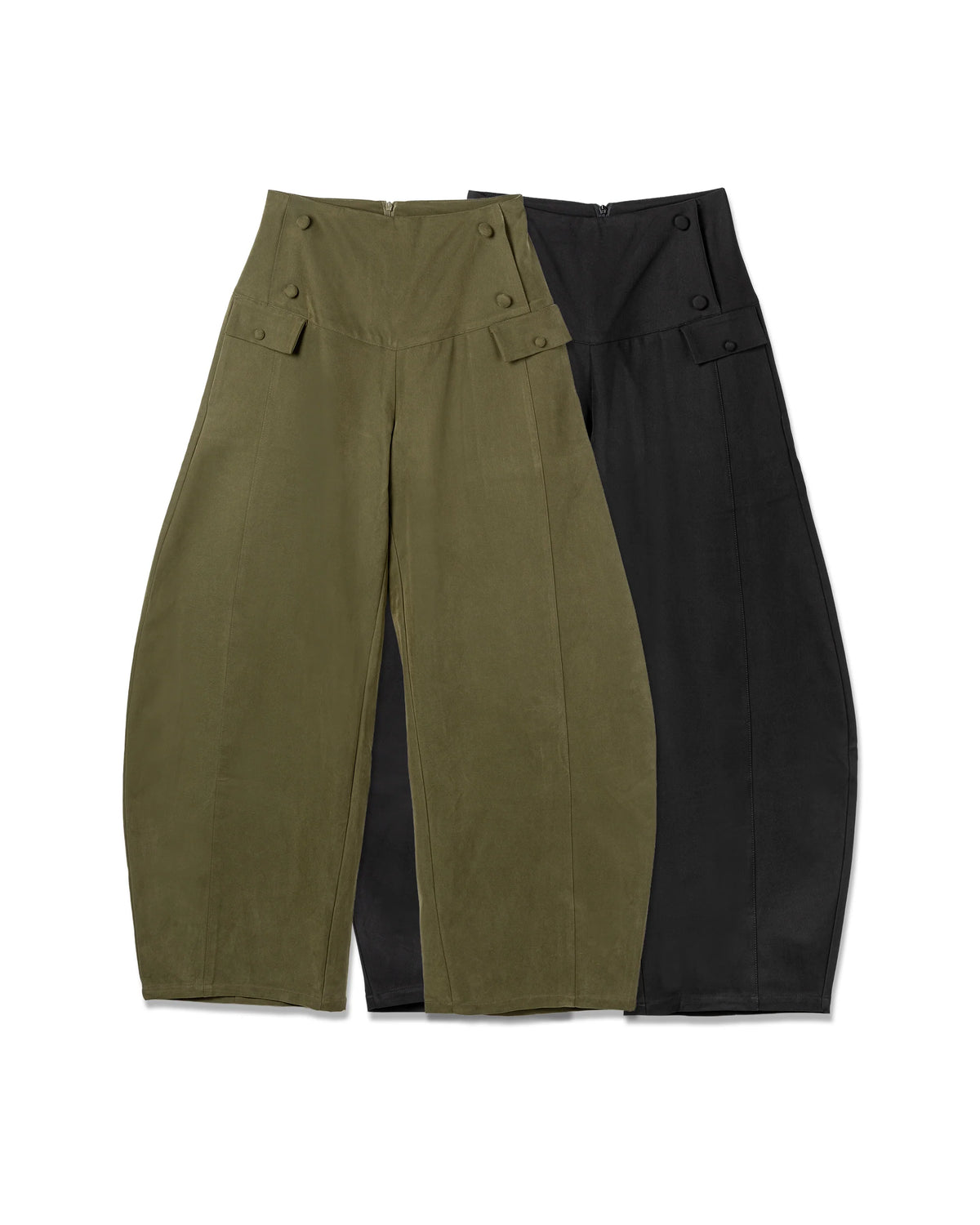 Vol.3 Ch.2 Button Barrel Leg Trousers - Black - BEV C multi label store