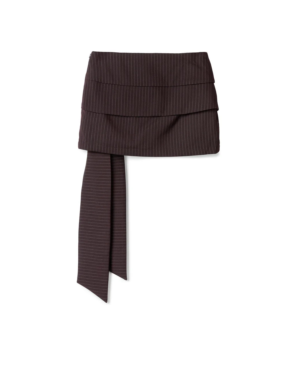 Vol.3 Ch.2 Asymmetrical Drape-Tie Mini Skirt - Burgundy - BEV C multi label store