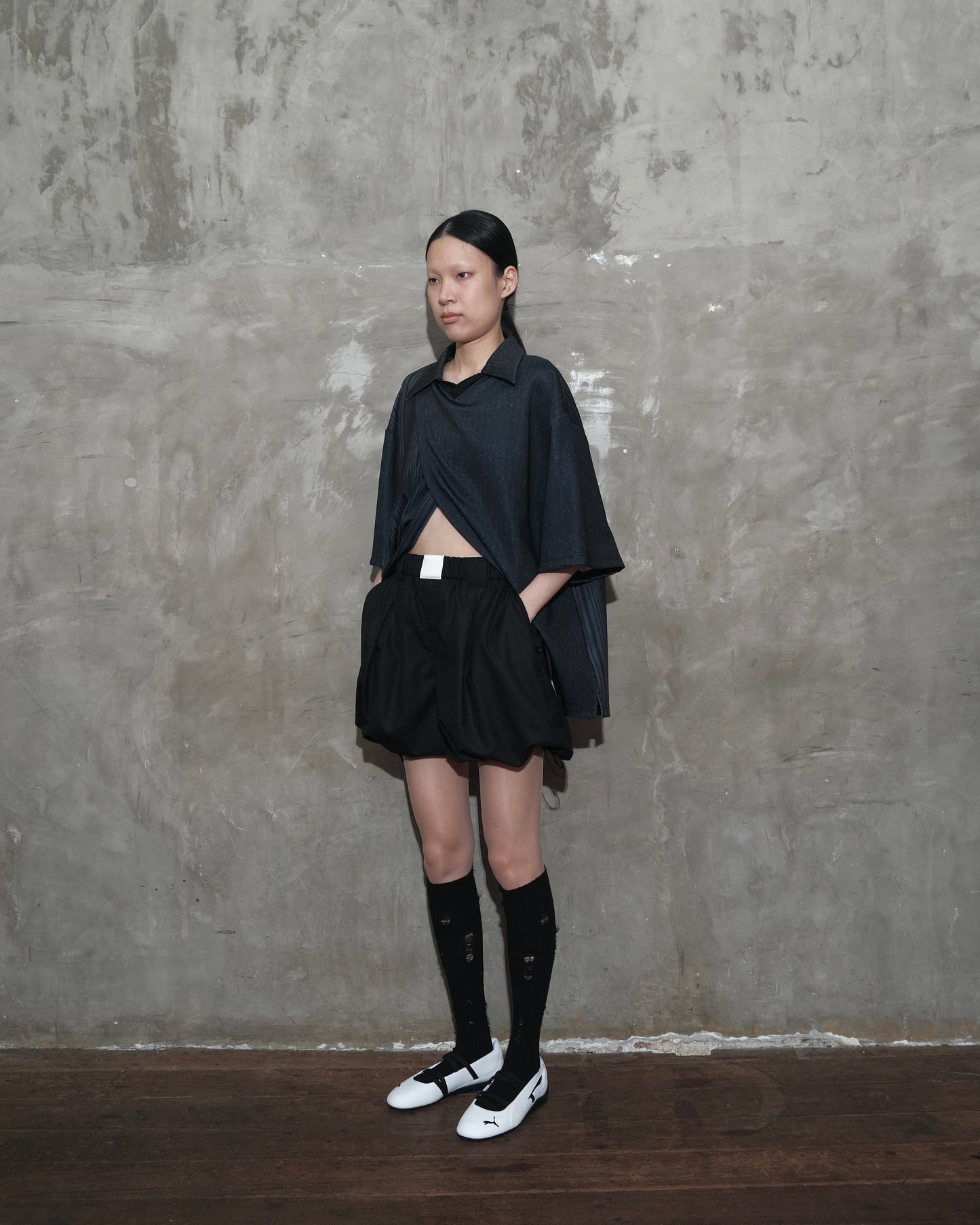 Overlap Jersey in Black