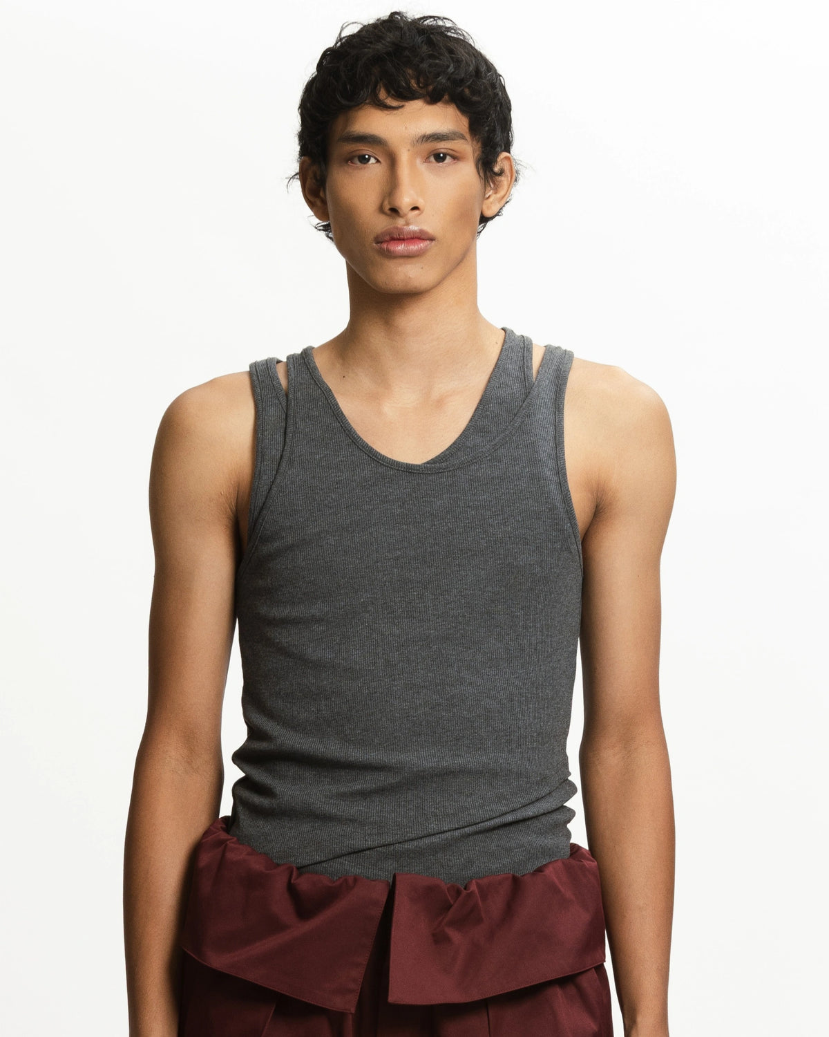 SYNC DUAL TANK TOP DARK GREY - BEV C multi label store