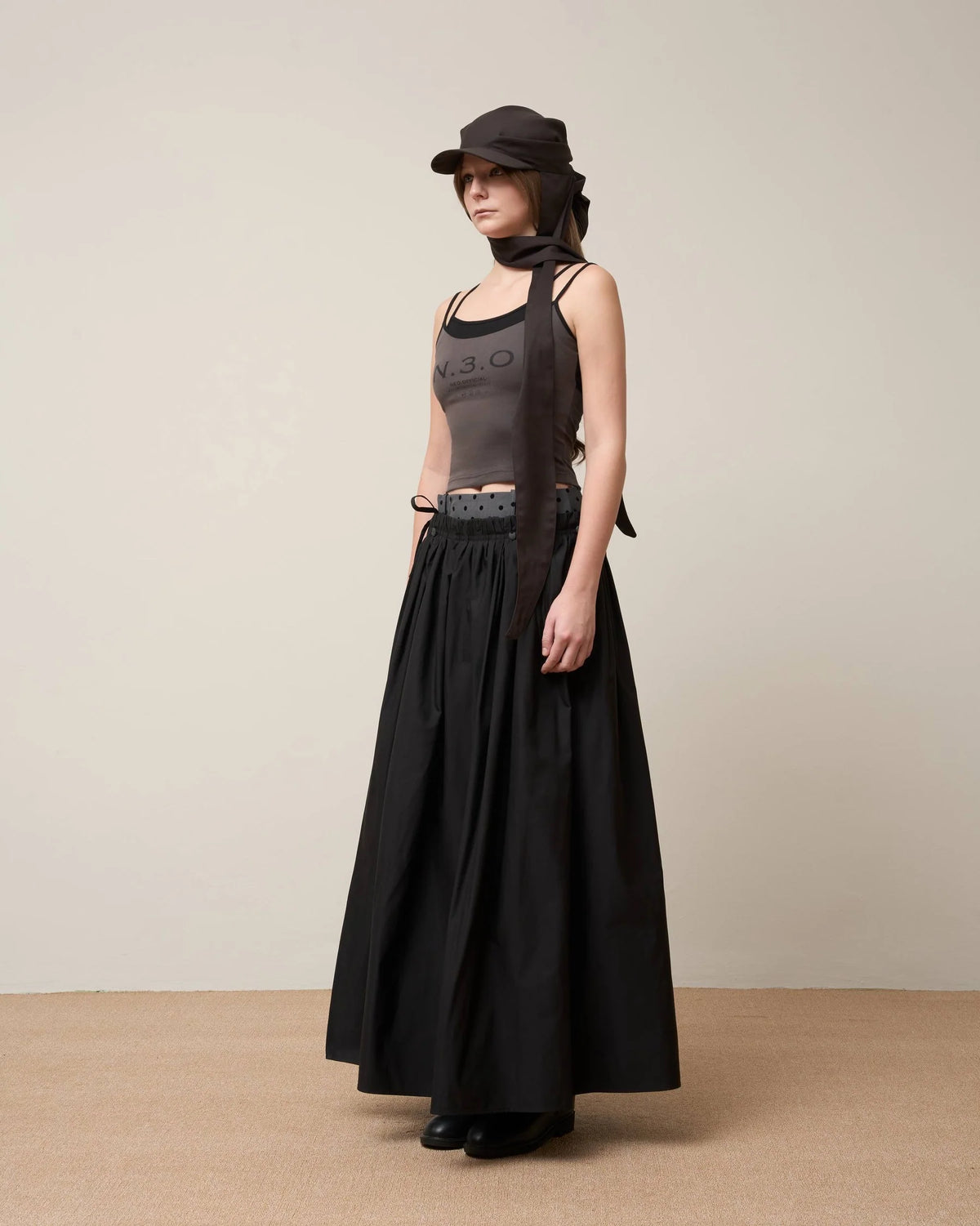Vol.3 Ch.2 Flowing Double Layered Polka Midi Skirt - BEV C multi label store